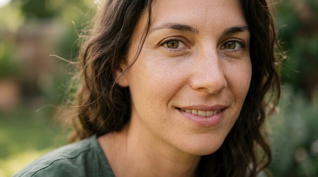 Close up portrait of a woman with natural beauty and a gentle inviting smile