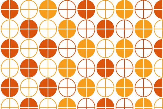 Vibrant geometric pattern of interconnected orange and peach circles with crosshatch designs, modern abstract illustration, minimalist corporate branding concept for technology, business, or creative