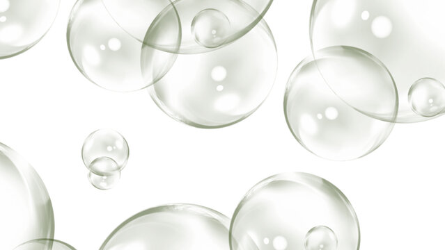Transparent bubbles, floating spheres, clear orbs, shiny balls