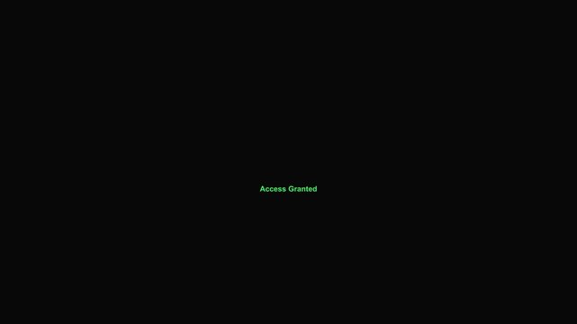 A dark screen displays a circular user icon and input fields for username and password, with a 'Submit' button glowing green in the center.