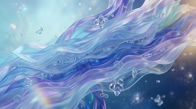 This close up shot captures the mesmerizing texture and vibrant color of a blue liquid contained inside a transparent glass vessel  The image emphasizes smooth surfaces brilliant light reflection