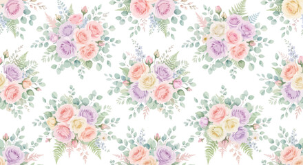 Fototapeta premium Colorful geometric floral pattern design