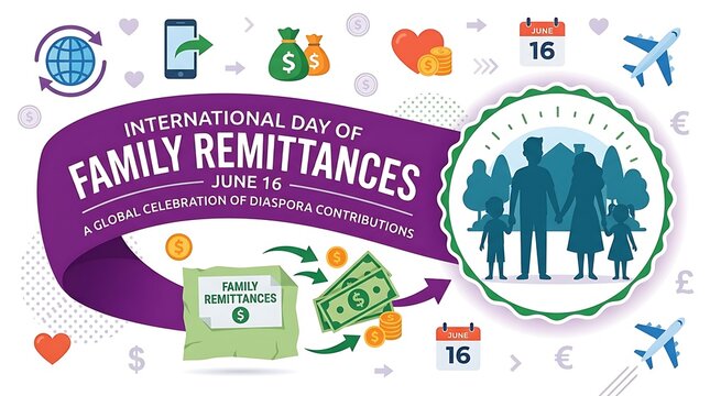 International day of family remittances conceptual poster with remittance