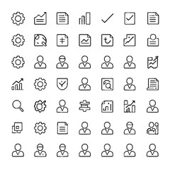 Fototapeta premium Business and Finance Vector Icon Set with Web Mobile Internet Money Media Communication Home Camera Mail Music Car and Website Symbols