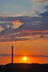 Fototapeta premium sunset over the city