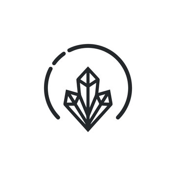 Minimalist Geometric Crystal Icon - Vector Art