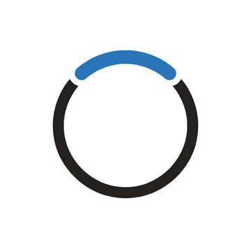 Abstract Blue and Black Ring Shape, Minimalist Circle Design, Modern Graphic Element