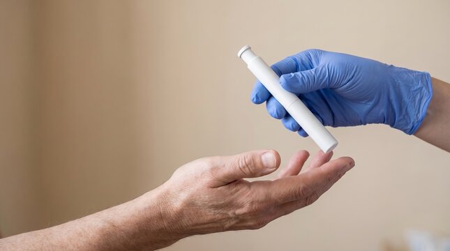 Healthcare Professional Handing Generic Medical Device to Patient During Medical Consultation