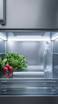 Generic Medical Device Stored Inside Clean Home Refrigerator, Safe Healthcare Storage and Daily Routine Concept