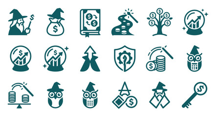 Business finance magic icons set. © Wawan