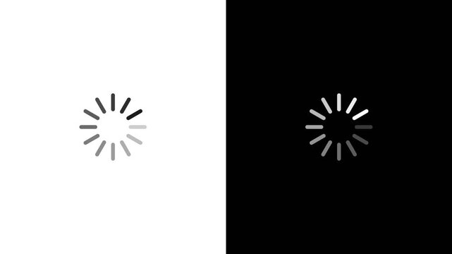 Minimalist loading buffering icon animation on split background. 4K Video