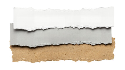 Fototapeta premium Torn paper, ripped cardboard, white and brown layers, texture background