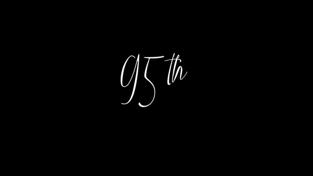Elegant Silver Calligraphy Script Text 95th for Anniversary and Birthday Milestone Layout