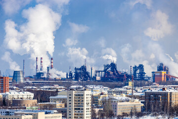 Naklejka premium skyline with Nizhniy Tagil Iron and Steel Works
