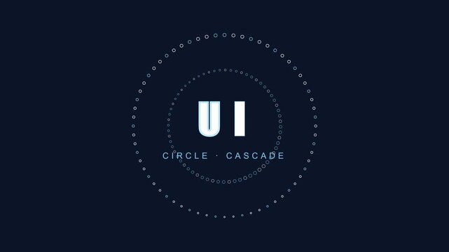 Ui circle cascade motion minimalist tech interface for digital and hud animation 4k
