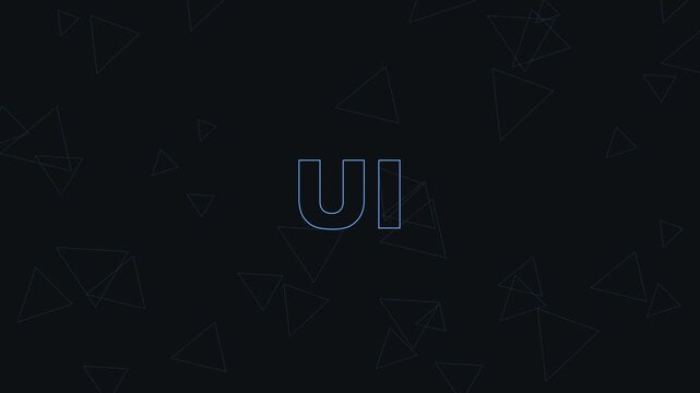 Ui concept with floating geometric triangle patterns and minimalist aesthetic for digital technology and software development animation 4k