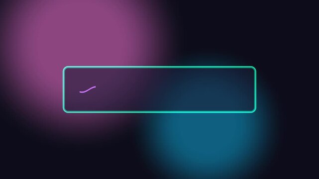 Set of Neon Input Boxes With Loading Progress Animation Lines on Dark Blurred Background