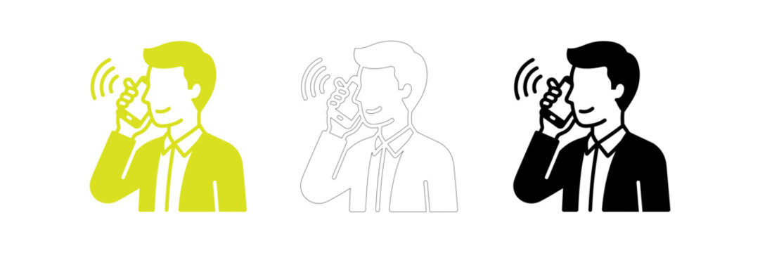 Man talking on phone with woman ignoring him isolated on transparent background, Vector
