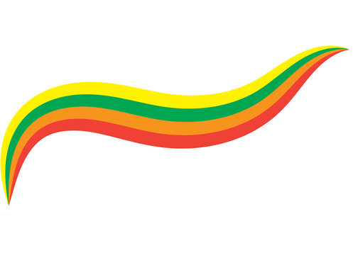 Wavy rainbow stripe isolated on transparent background
