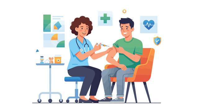 Young Woman and Young Couple Sitting on Chairs Using Laptop Checking Watch and Reading Map Cartoon Vector Illustration
