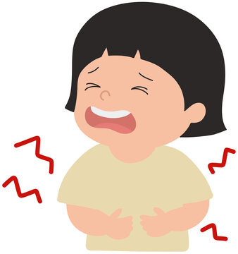 Abdominal Pain and Intestinal Inflammation Health Symptom Illustration