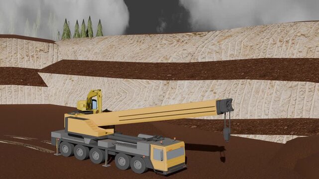 construction site with a crane