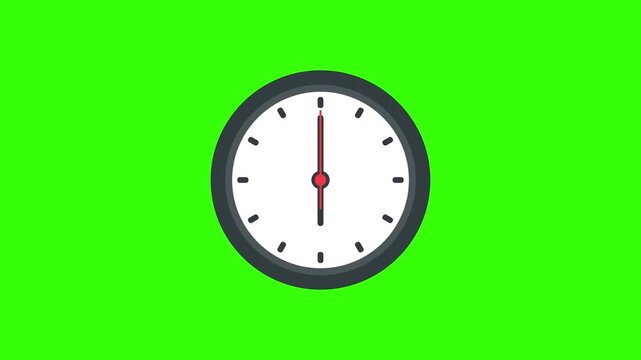 24 hour analog clock time lapse animation loop green screen background