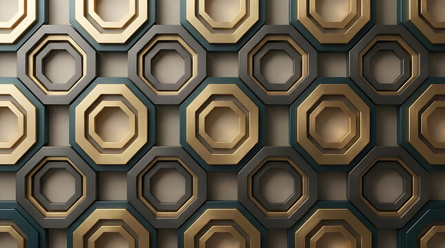 Geometric pattern octagons background abstract metallic texture repeat design