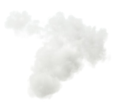 Isolated spreading white serenity clouds floating transparent backgrounds 3d render png
