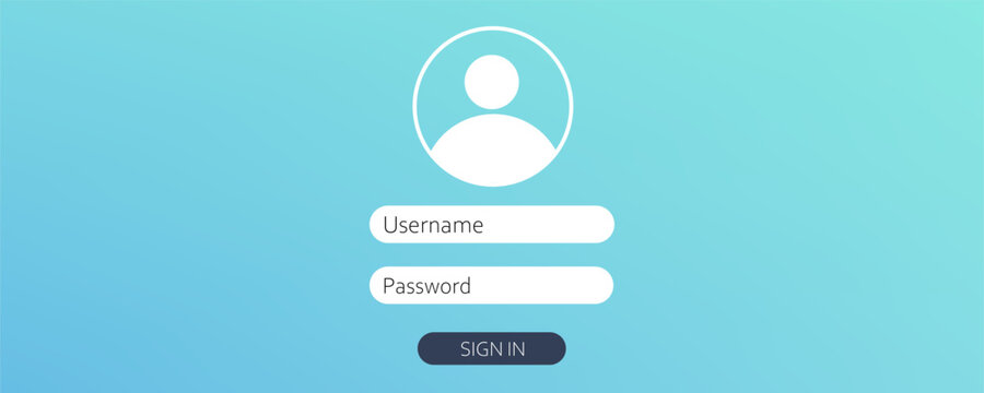 Register page design. Login form account user password identity ui web log screen security profile privacy app interface