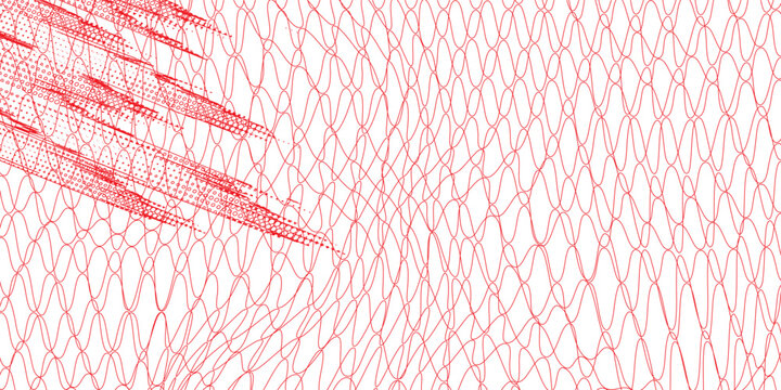 Seamless geometric grid pattern with red diagonal lattice lines on white background, abstract texture, minimalist wallpaper, repeating mesh design, modern textile backdrop.