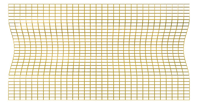 Golden metallic net lined wireframe in a transparent background