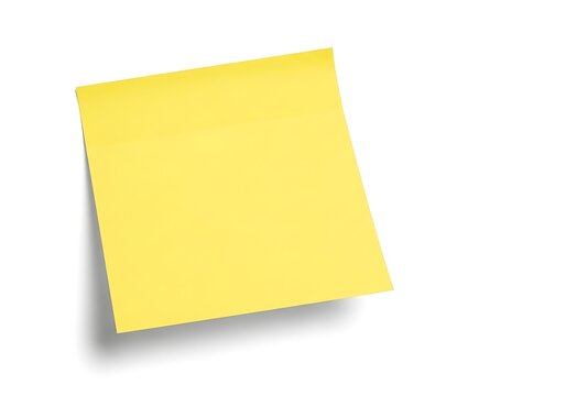 A yellow sticky note on a white background