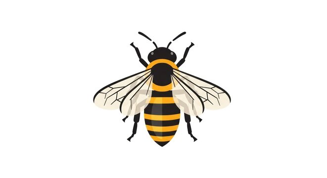 Yellow and black striped flying insect.