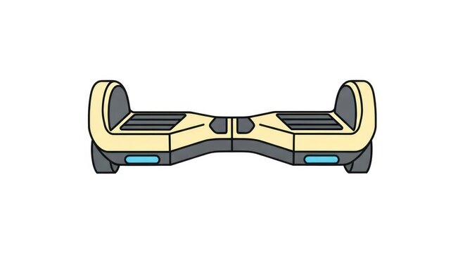Yellow hoverboard with blue lights.