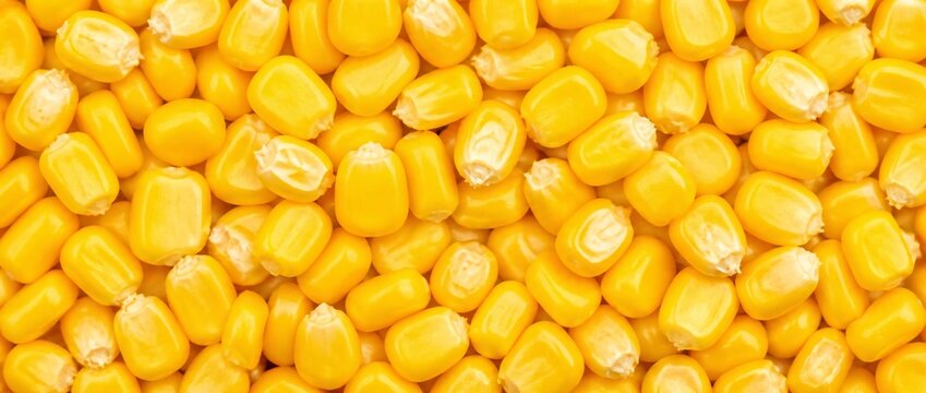 Close up of yellow corn kernels texture background
