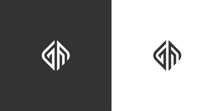 Minimalist geometric logo design featuring the letters GM in a modern style.