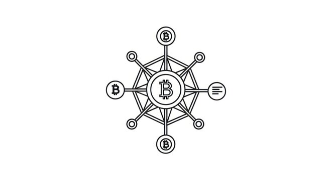 Bitcoin cryptocurrency logo symbol design.