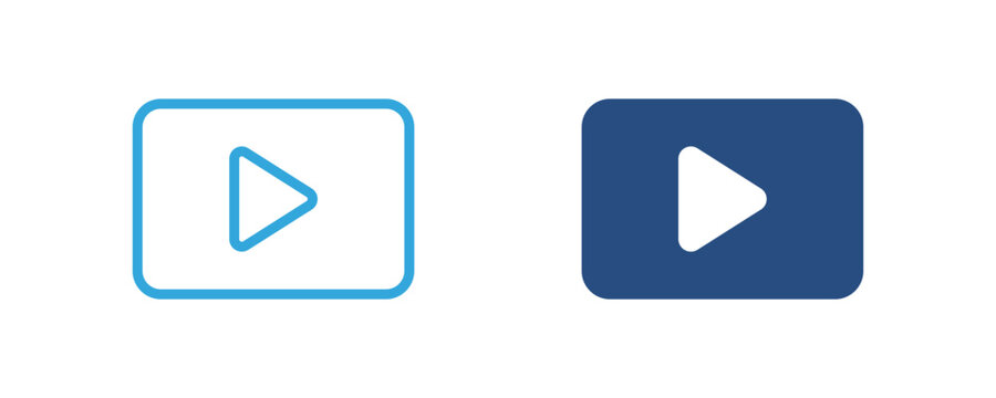 Play button icon, media player symbol, video playback, multimedia control, vector illustration