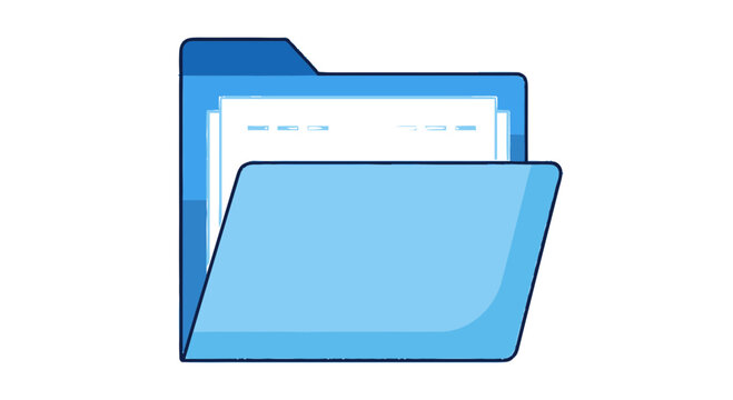 Blue File Folder Icon.