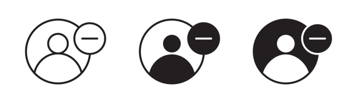 Unfollow and Remove User Icon Set