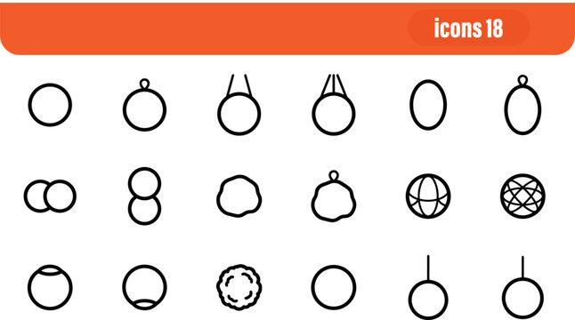 Moss and Circular Element Minimalist Icon Set