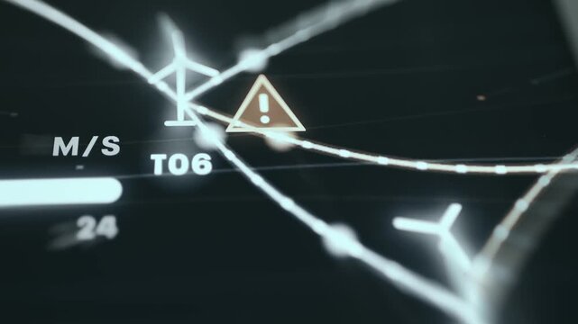 Turbine route map indicating a wind turbine failure