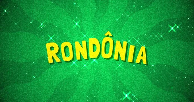 Rond&ocirc;nia text - Brazil Colors glitter background