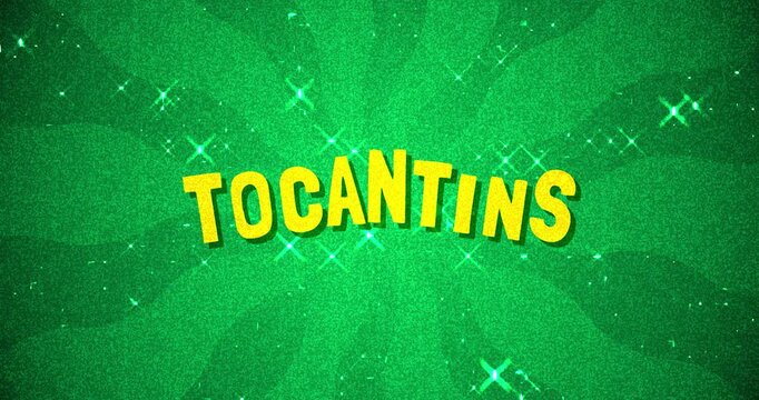 Tocantins text - Brazil Colors glitter background