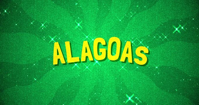 Alagoas text - Brazil Colors glitter background	