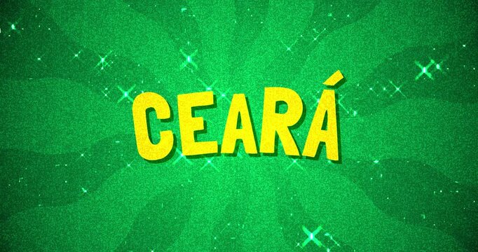 Cear&aacute; text - Brazil Colors glitter background
