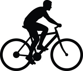 Obraz premium Silhouette of man riding bicycle.