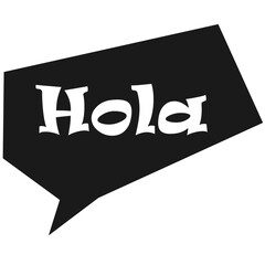 Black speech bubble hola comic style greeting design element © widhihutomo