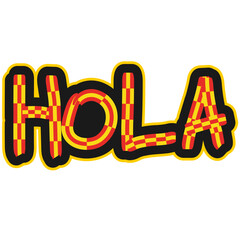 Yellow red hola greeting text word graphic design element © widhihutomo